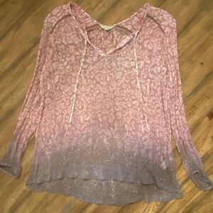 Lucky Brand beautiful sheer blouse